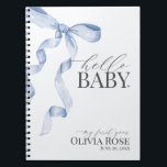 Blue Coquette Bow Girl Baby Gift Mijn eerste jaar Notitieboek<br><div class="desc">Verhoog je baby shower met deze Coquette Blue Bow Party Decor! Dit tijdloze ontwerp voegt een vleugje elegantie en charme toe aan elk evenement, met een prachtig vervaardigde boog versierd met delicate blauwe tinten. Dit collectie zal zeker indruk maken op uw gasten en blijvende creëer-herinneringen en ideaal zijn om wat...</div>