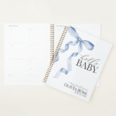 Blue Coquette Bow Girl Baby Gift Mijn eerste jaar Planner (Display)