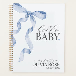 Blue Coquette Bow Girl Baby Gift Mijn eerste jaar Planner