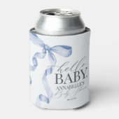 Blue Coquette Bow Girl Baby shower Dessert Favors Blikjeskoeler (Blikje Voorkant)