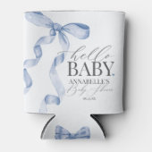 Blue Coquette Bow Girl Baby shower Dessert Favors Blikjeskoeler (Voorkant)