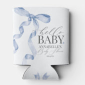 Blue Coquette Bow Girl Baby shower Dessert Favors Blikjeskoeler (Achterkant)