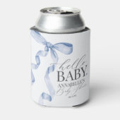 Blue Coquette Bow Girl Baby shower Dessert Favors Blikjeskoeler (Blikje Achterkant)