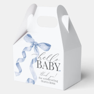 Blue Coquette Bow Girl Baby shower Gift Bedankdoosjes