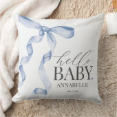 Blue Coquette Bow Girl Baby shower Gift Kussen (Deken)
