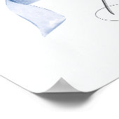 Blue Coquette Bow Girl Baby shower Welkomstbord Poster (Hoek)