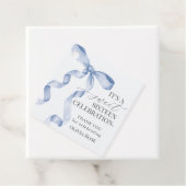 Blue Coquette Bow Girl Sweet 16 Verjaardagsfeest Bedankjes Labels (In situ)