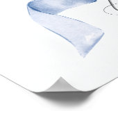 Blue Coquette Bow Girl Verjaardagsfeest Welkomstbo Poster (Hoek)