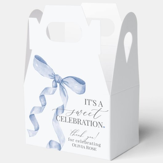 Blue Coquette Bow Girl Verjaardagsfeestje Gift Bedankdoosjes (Open)