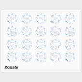 Blue Coquette Bow Girl Verjaardagsfeestje Ronde Sticker (Vel)