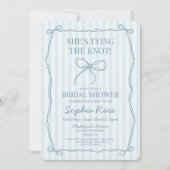 Blue Coquette Bow Het Vrijgezellenfeest van de Kno Kaart (Voorkant)