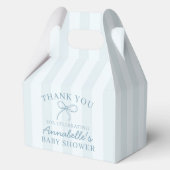 Blue Coquette Bow Pastel Baby shower Dessert Bedankdoosjes (Achterkant)