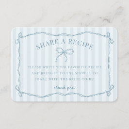 Blue Coquette Bow Pastel Bridal Share A Recept Informatiekaartje