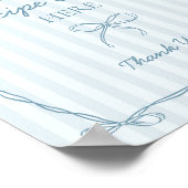 Blue Coquette Bow Pastel Deel een Recept Bruids Poster (Hoek)