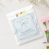 Blue Coquette Bow Pastel Vrijgezellenfeest Dessert Bedankzakje (Gezegeld)