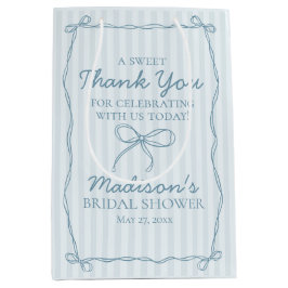 Blue Coquette Bow Pastel Vrijgezellenfeest Favorie Medium Cadeauzakje