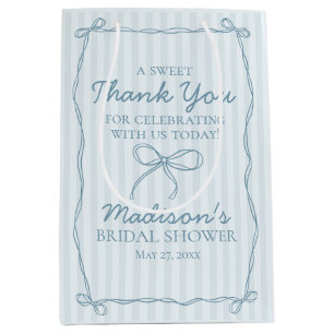 Blue Coquette Bow Pastel Vrijgezellenfeest Favorie Medium Cadeauzakje