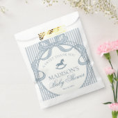 Blue Coquette Bow Rocking Hors Baby Shower Dessert Bedankzakje (Gezegeld)