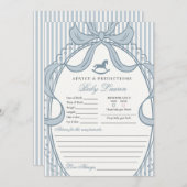 Blue Coquette Bow Rocking Horse Baby Advice Card Kaart (Voorkant / Achterkant)