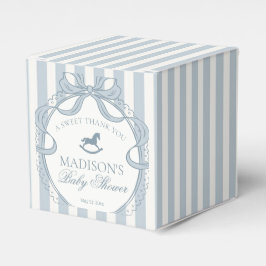 Blue Coquette Bow Rocking Horse Baby Shower Bedankdoosjes