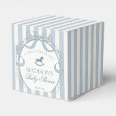 Blue Coquette Bow Rocking Horse Baby Shower Bedankdoosjes (Achterkant)