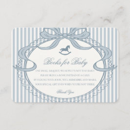 Blue Coquette Bow Rocking Horse Books for Baby Informatiekaartje