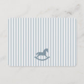 Blue Coquette Bow Rocking Horse Diaper Raffle Card Informatiekaartje (Achterkant)