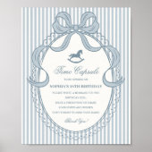 Blue Coquette Bow Rocking Horse Time Capsule Poster (Voorkant)