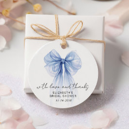 Blue Coquette Bow Vrijgezellenfeest Bedankt Bedankjes Labels