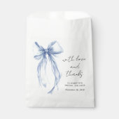 Blue Coquette Bow Vrijgezellenfeest Bedankt Bedankzakje (Voorkant)