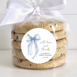 Blue Coquette Bow Vrijgezellenfeest Bedankt Ronde Sticker