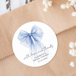 Blue Coquette Bow Vrijgezellenfeest Bedankt Ronde Sticker