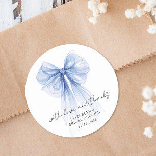 Blue Coquette Bow Vrijgezellenfeest Bedankt Ronde Sticker