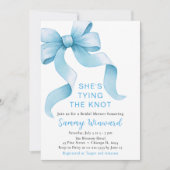 Blue Coquette Bow Vrijgezellenfeest Kaart (Voorkant)