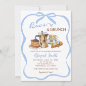 Blue coquette bows and brunch baby shower kaart (Voorkant)