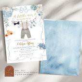 Blue Coquette Boy Babykleding Baby shower Kaart