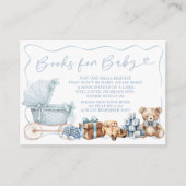 Blue Coquette Carriage Baby Shower Books for Baby Informatiekaartje (Voorkant)