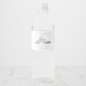Blue Coquette Carriage Baby Shower Bottle Label Waterfles Etiket (Voorkant)