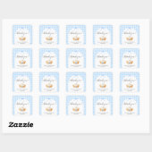 Blue Coquette Fall Pie Baby Shower Thank You Vierkante Sticker (Vel)