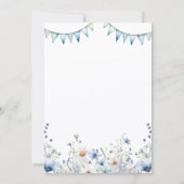 Blue Coquette Little Bunny Baby Shower Kaart (Achterkant)