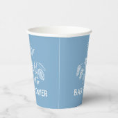 Blue coquette modern handgetekende baby shower papieren bekers (Rechts)