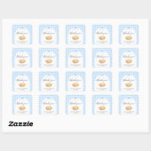 Blue Coquette Pie Baby Shower Thank You Vierkante Sticker (Vel)