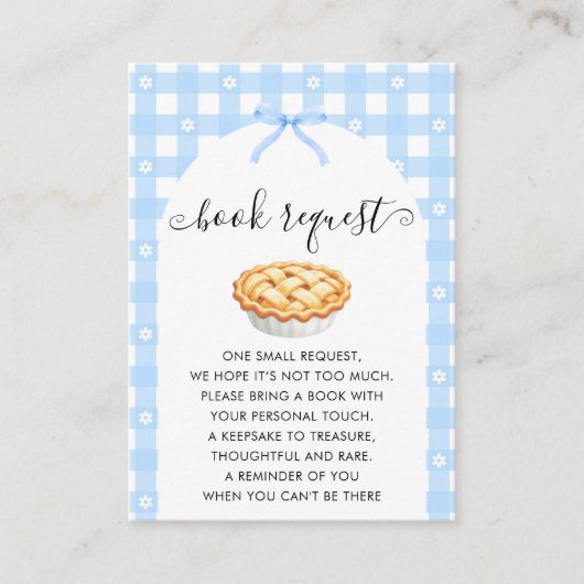 Blue Coquette Pie Book Request Informatiekaartje (Voorkant)