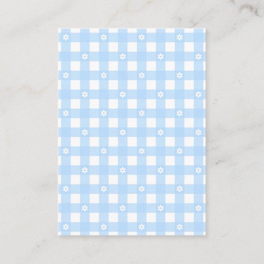 Blue Coquette Pumpkin Pie Diaper Raffle Informatiekaartje (Achterkant)