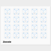 Blue Coquette Ribbon Baby shower Bedankt Vierkante Sticker (Vel)