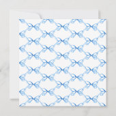 Blue Coquette Ribbon Baby shower Kaart (Achterkant)