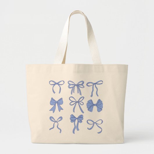 Blue Coquette Ribbons Canvas tas (Voorkant)