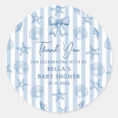 Blue Coquette Seashells Beach Sticker (Voorkant)