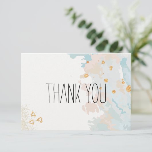 Blue Coral Abstract Bedankkaart (Staand voorkant)