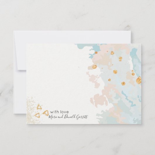 Blue Coral Abstract Bedankkaart (Achterkant)